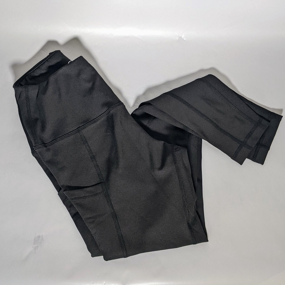 Women's Athletic Leggings w/Pockets Black Los Ojos Small NEW NWT
